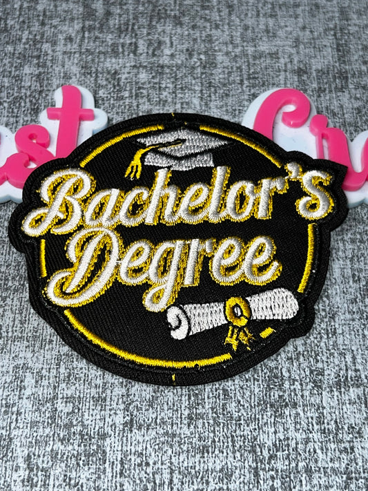 Bachelor’s Degree Patch Graduation – Embroidered Iron On Patch Diploma Applique