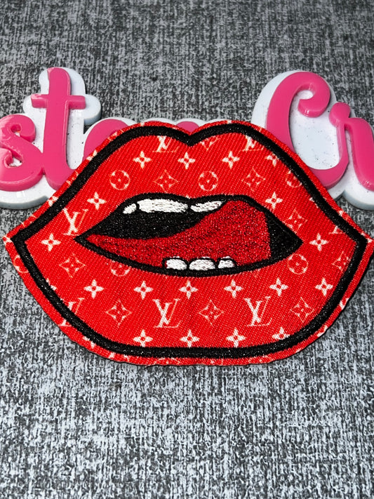 Red Lips Embroidered Patch – Glam Statement Applique