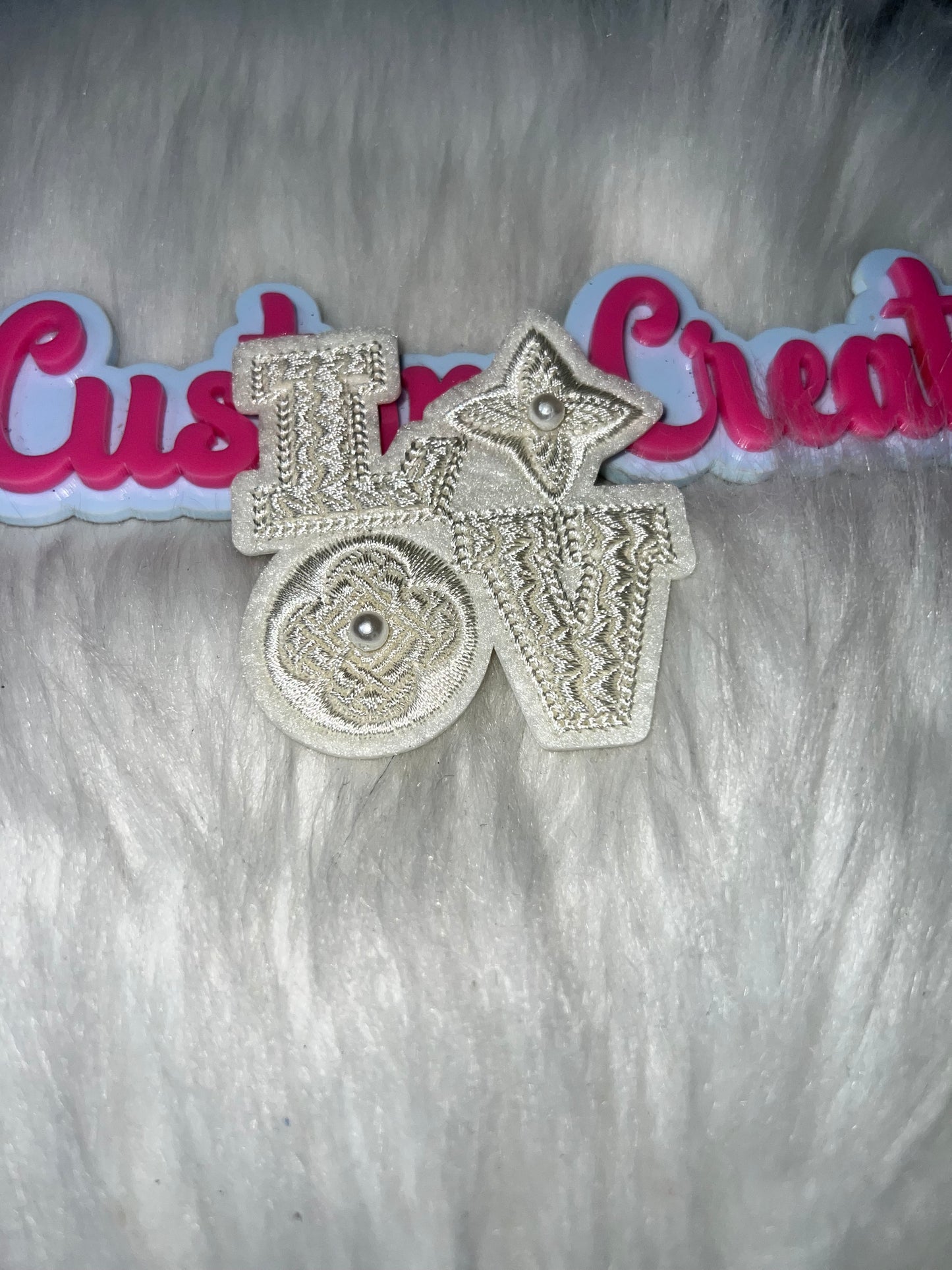 LOVE Rhinestone Letter Patch LV