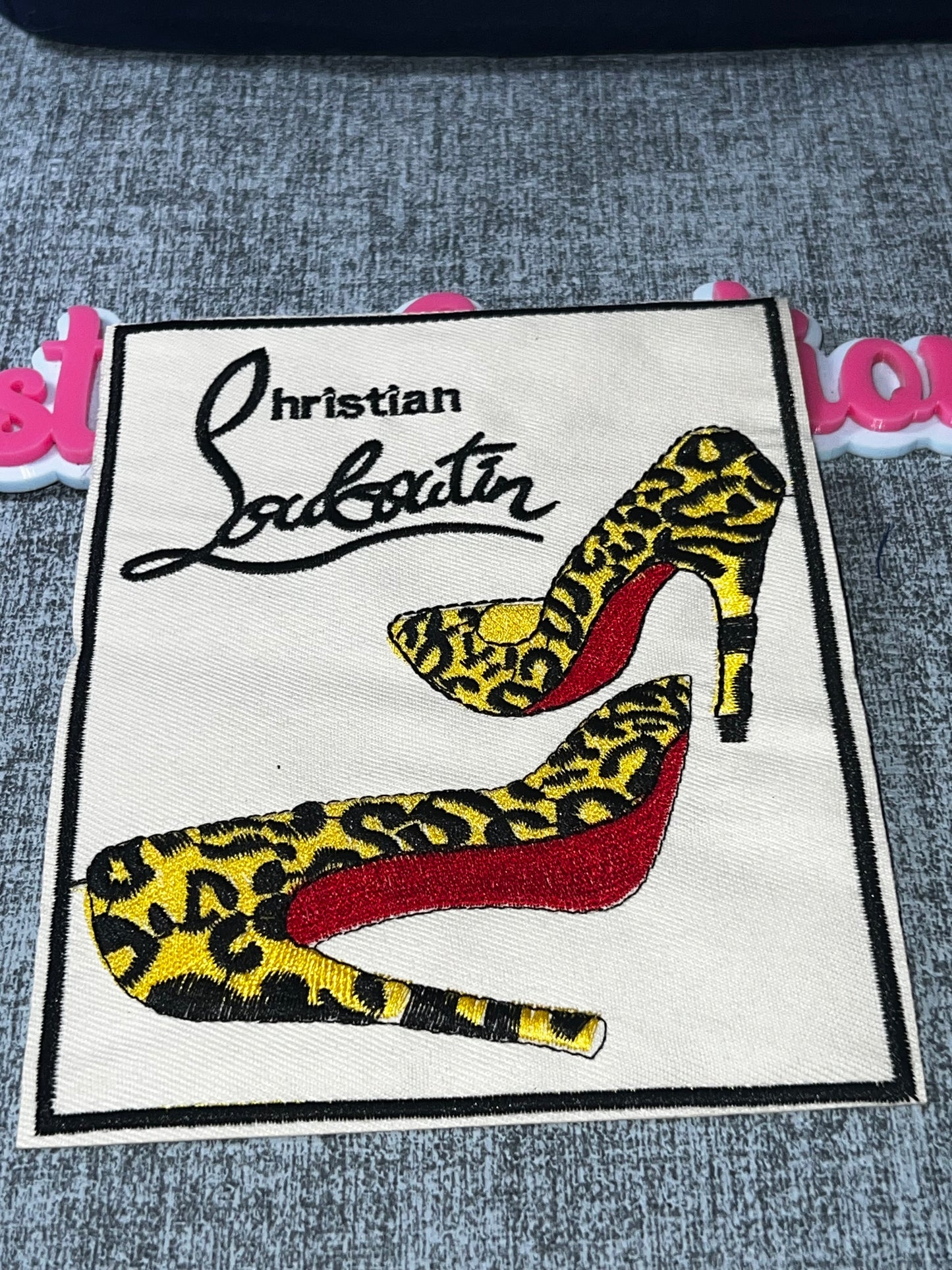 Leopard High Heel Embroidered Patch – Fashion Iron On Patch, Shoe Patch, Jacket Patch, DIY Clothing Applique