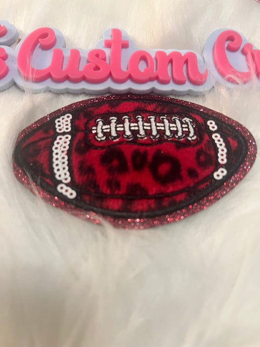 Red Football glitter trim