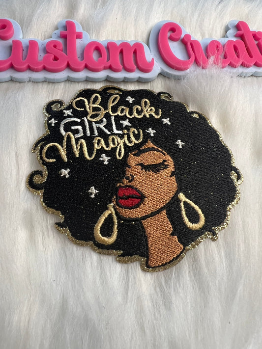 Small Black Girl Magic trim in gold