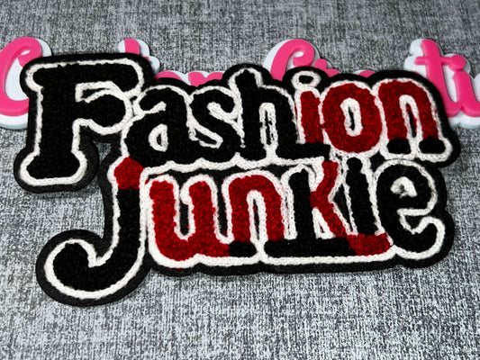 Fashion Junkie Patch – Trendy Embroidered Iron On Patch Statement Applique