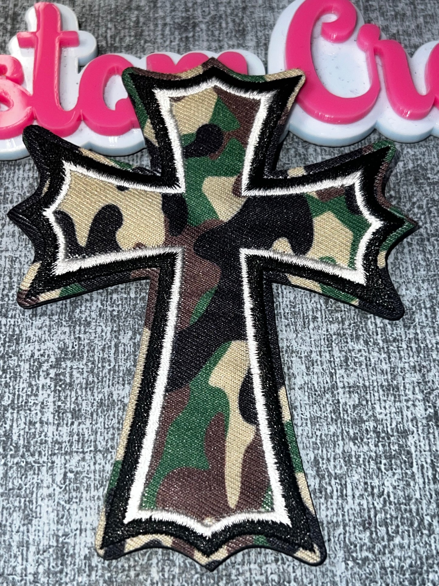 Camo Cross Patch – Embroidered Applique
