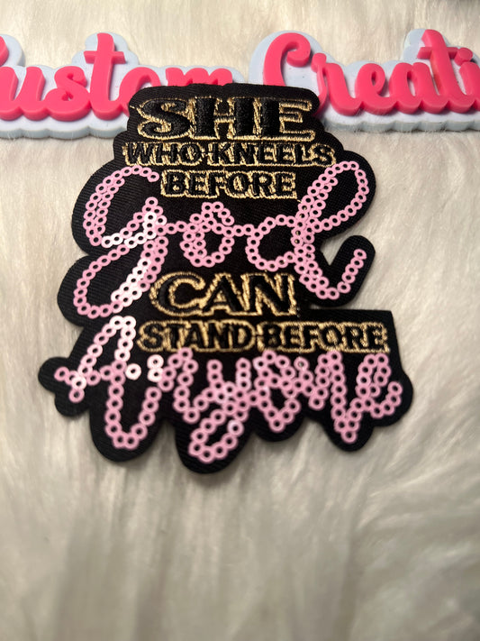 Sequin She who Kneels before God Religion