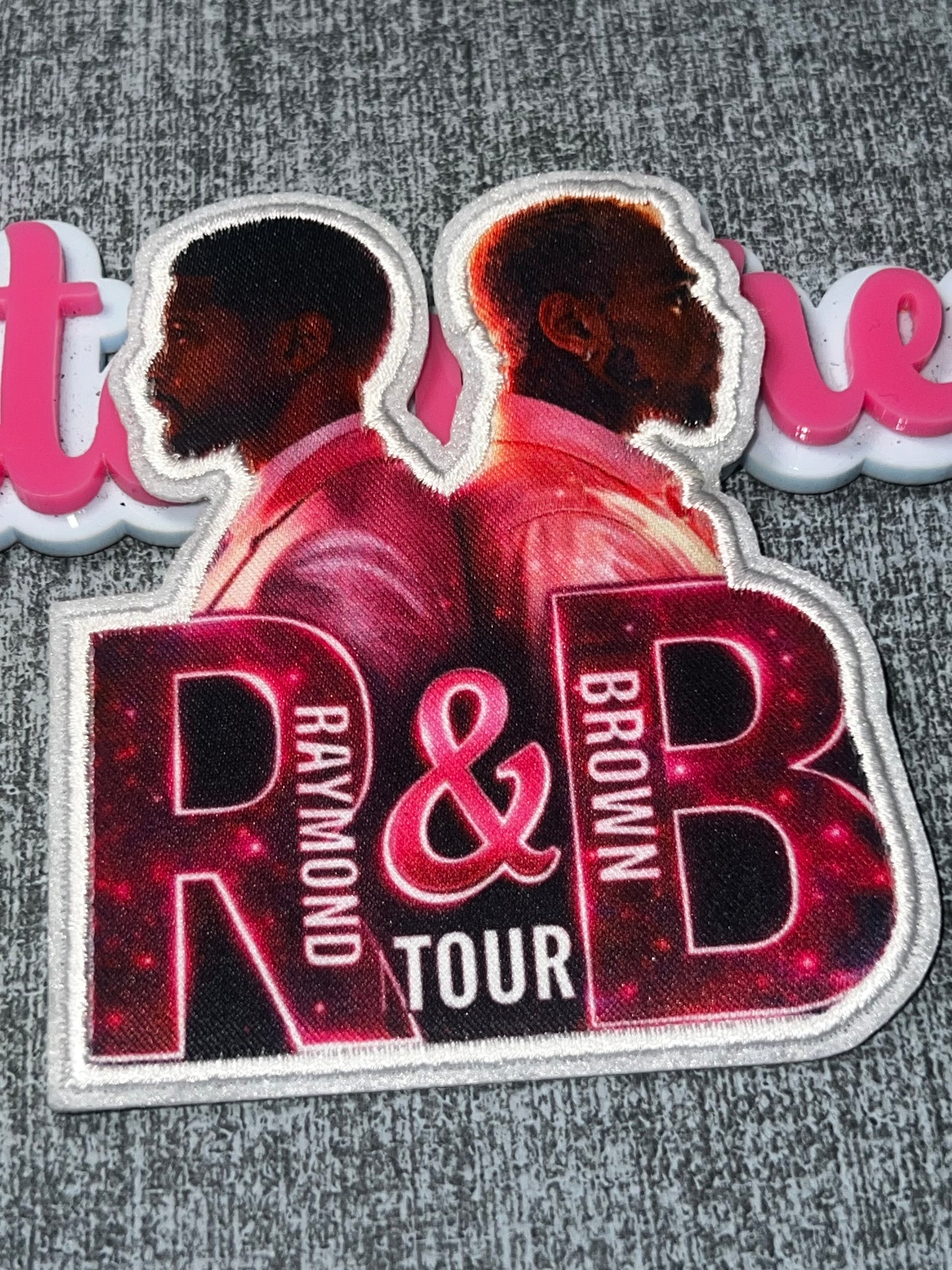 R&B Concert Duo Letter Embroidered Iron-On Patch – Music Fan Applique small