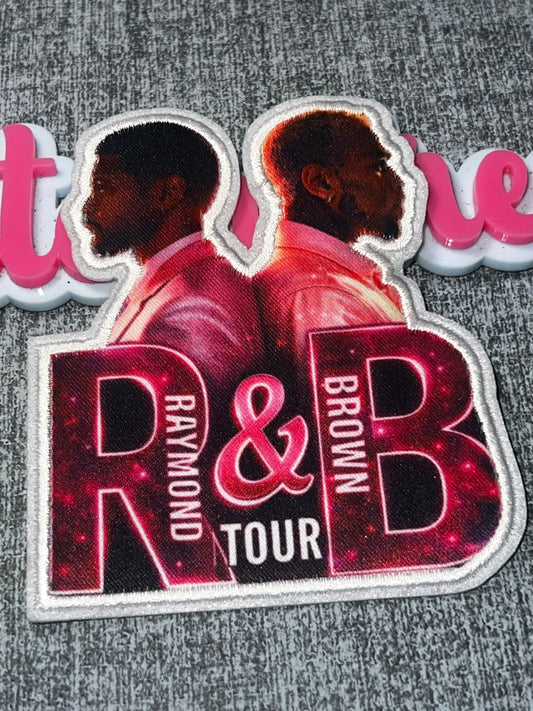 R&B Concert Duo Letter Embroidered Iron-On Patch – Music Fan Applique small