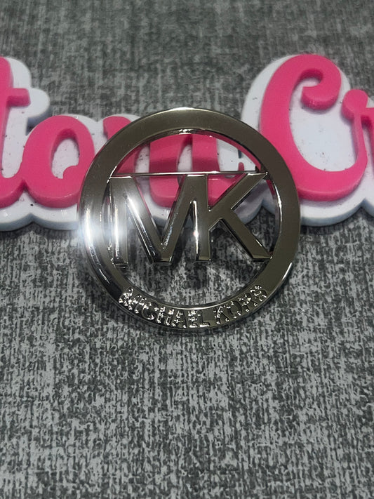 Silver Textured Letter Brooch Pin | Fashion Statement Lapel Pin