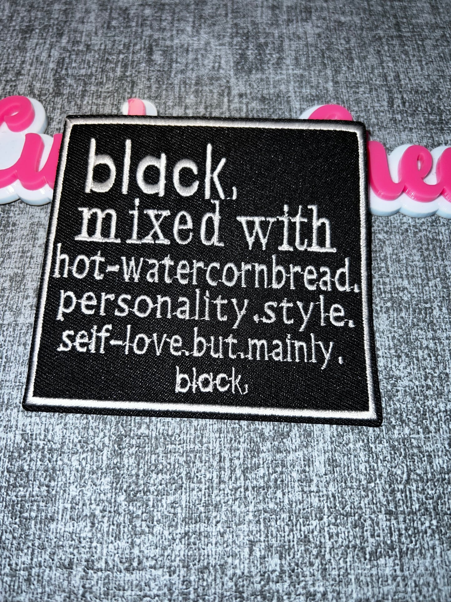 Statement Text Iron-On Patch – Cultural Expression Embroidered Patch