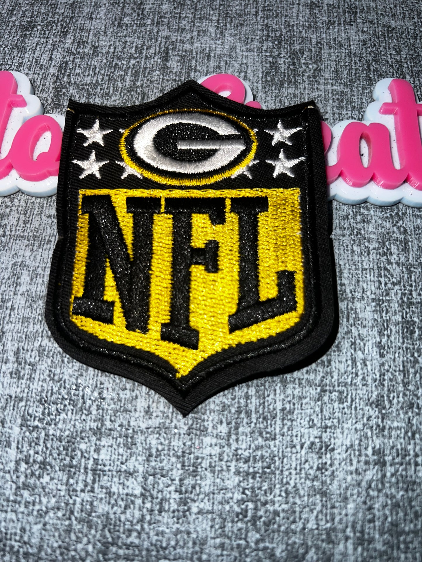 Black Gold Shield Embroidered Iron-On Patch | Statement Appliqué