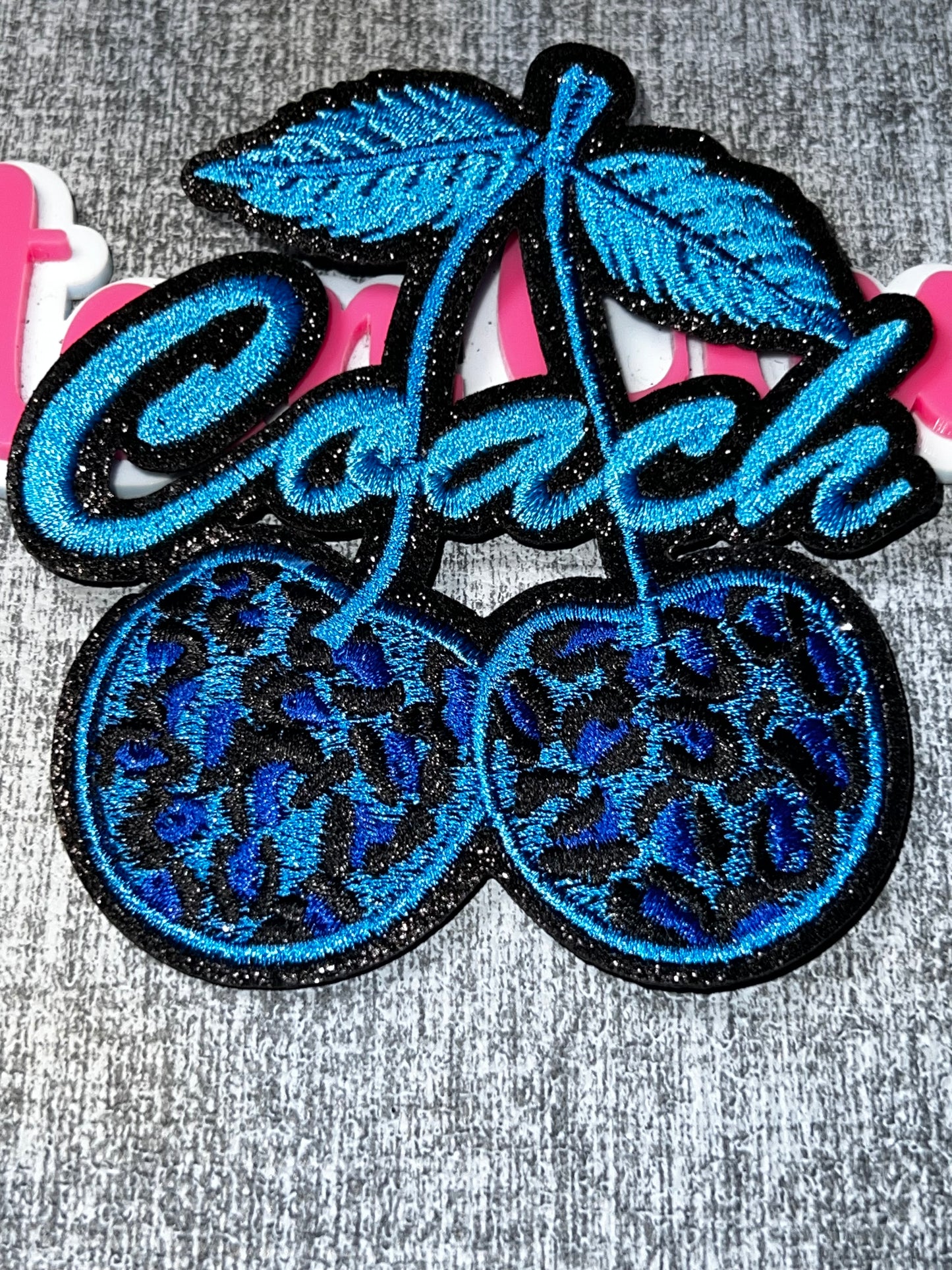 Blue Cherry Embroidered Patch – Fashion Applique