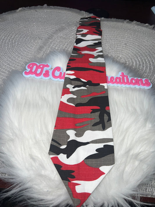 🔴 Red / Black Camouflage Necktie
