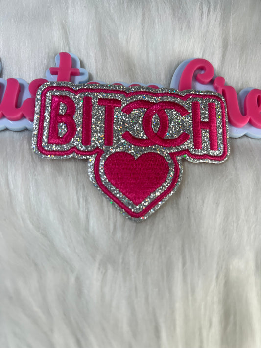 💖✨ Silver Glitter B*TCH Patch