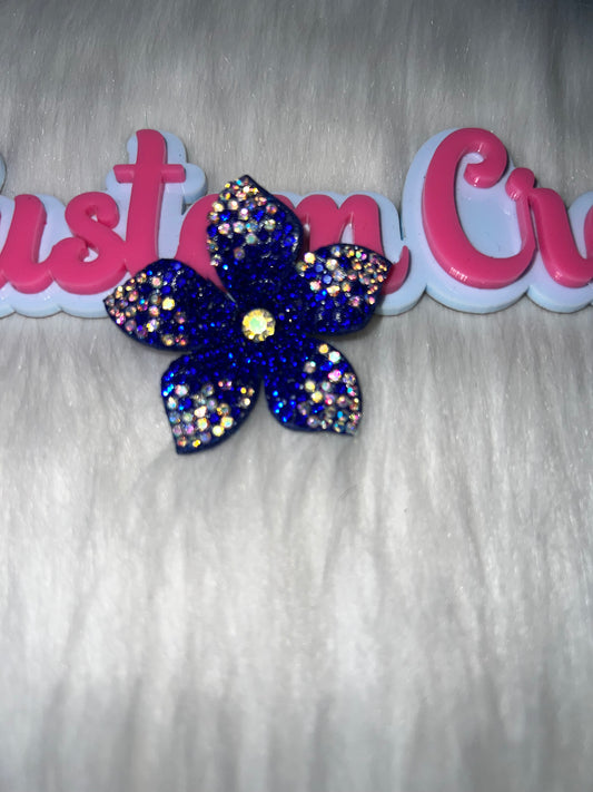 💙 Royal Blue Rhinestone Flower Patch