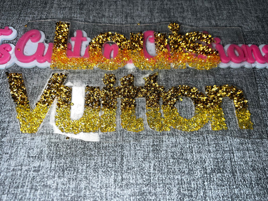 Gold Crystal Lettering Patch – Rhinestone Statement Applique