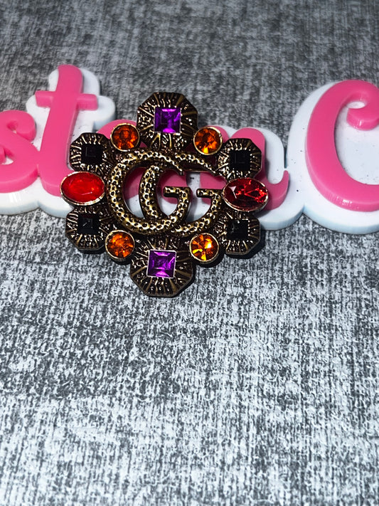 Multicolor Crystal Brooch Pin – Colorful Vintage Style Fashion Jewelry
