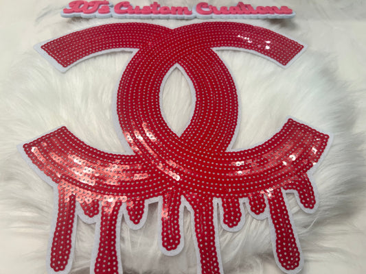 Drip Red Sequin CC
