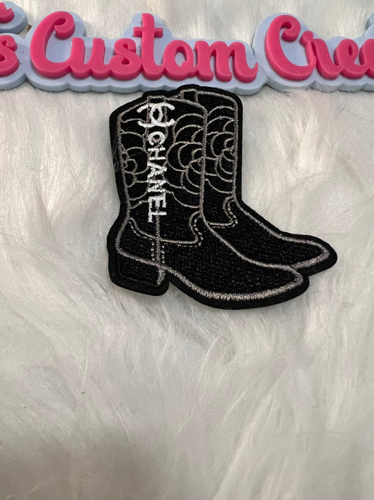Black White CC Boots