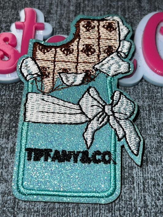 Glitter Gift Box Patch – Embroidered Fashion Applique