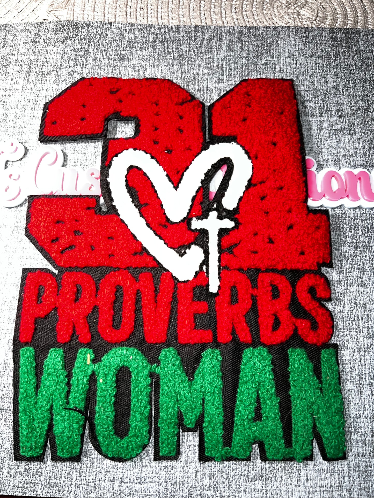 21 Proverbs Chenille Iron-On Patch – Faith Statement Applique
