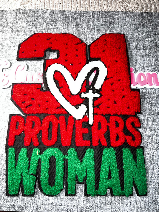 21 Proverbs Chenille Iron-On Patch – Faith Statement Applique