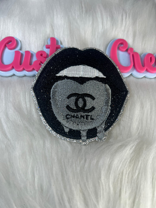 💋 CC Silver Drip Lips Patch