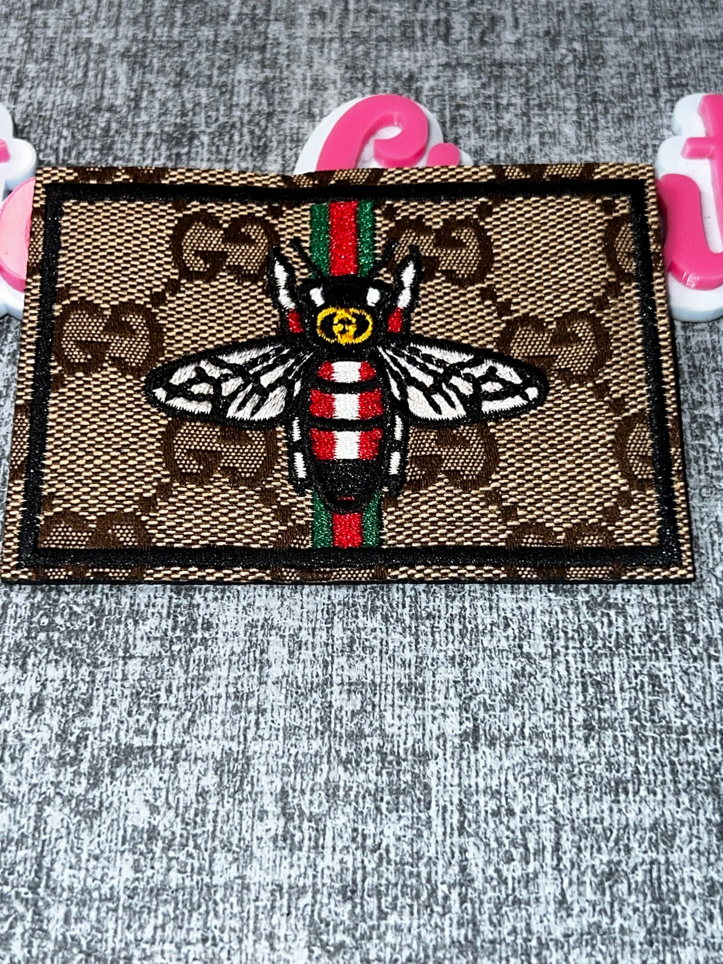 Luxe Bee Stripe Patch – Embroidered Applique
