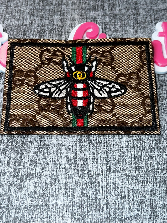 Luxe Bee Stripe Patch – Embroidered Applique