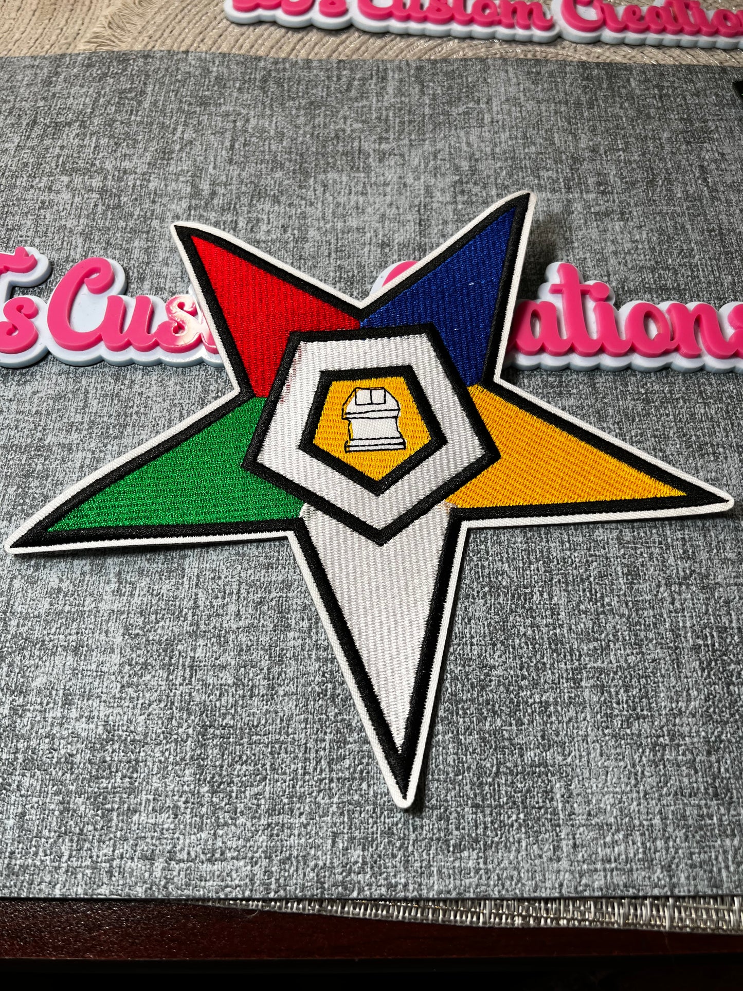 Eastern Star Iron-On Patch Multicolor Embroidered Star Patch Fraternal Symbol Jacket Bag DIY Patch