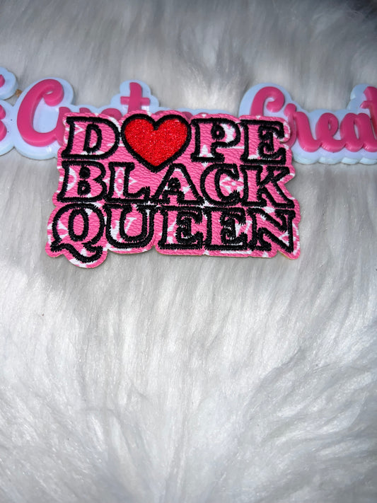 “DOPE Black Queen” LV Pink Iron-On Patch