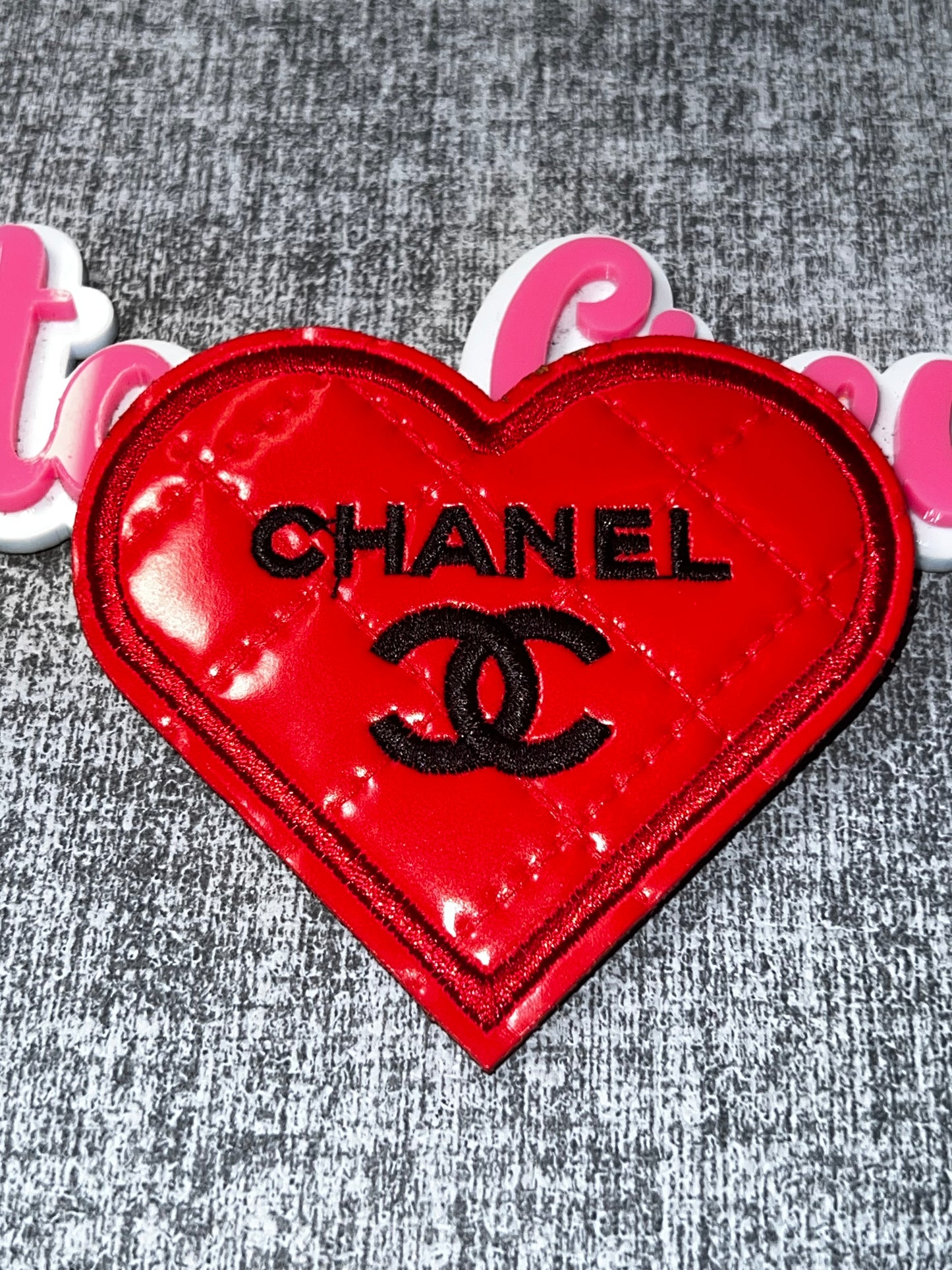 Quilted Heart Patch – Red Embroidered Applique