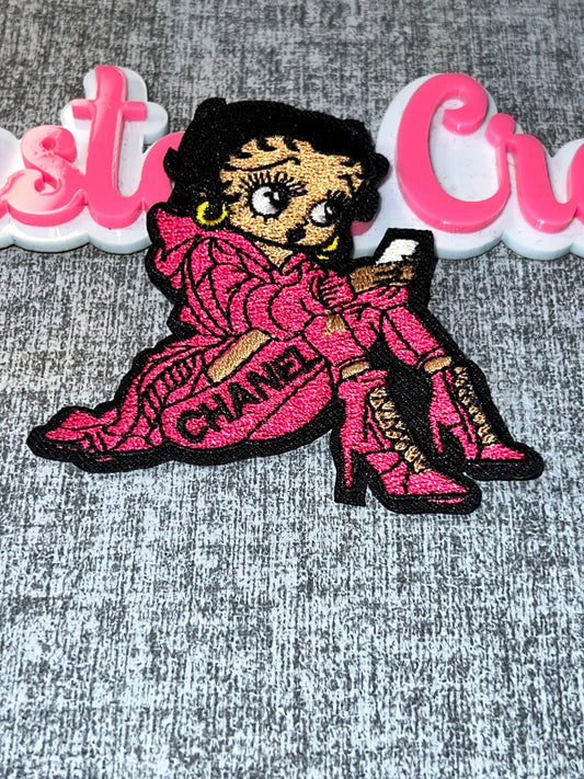 Fashion Doll Statement Iron-On Patch – Luxe Embroidered Character Patch for DIY Crafts