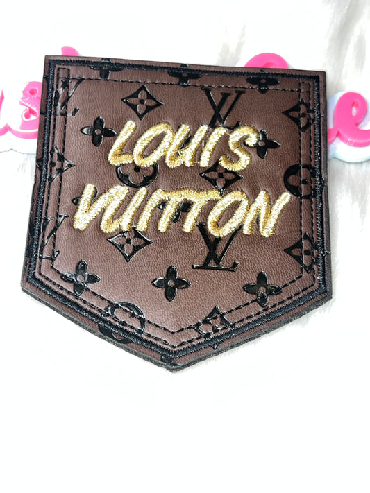 Faux Leather Pocket Style Patch Chocolate