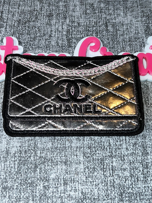 Quilted Glam Clutch Patch – Fashion Purse Iron On Patch – Approx. 4x2 Inches