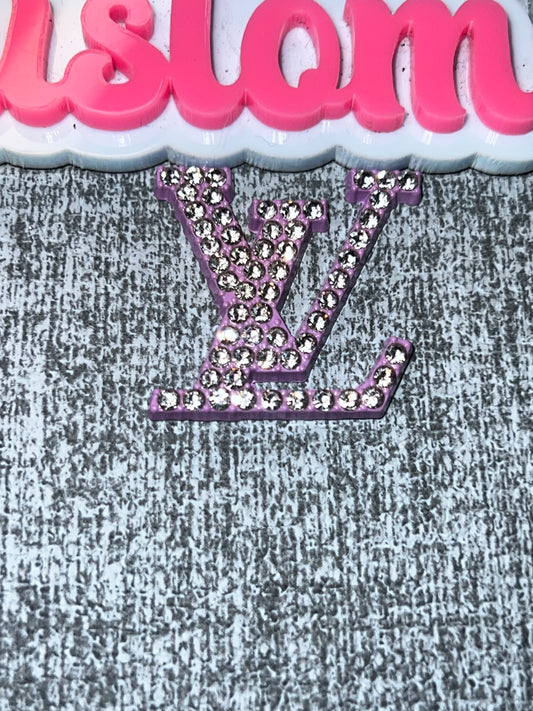 Purple Rhinestone Letter Luxe Flat Back Metal Charm – Bling DIY Craft Charm
