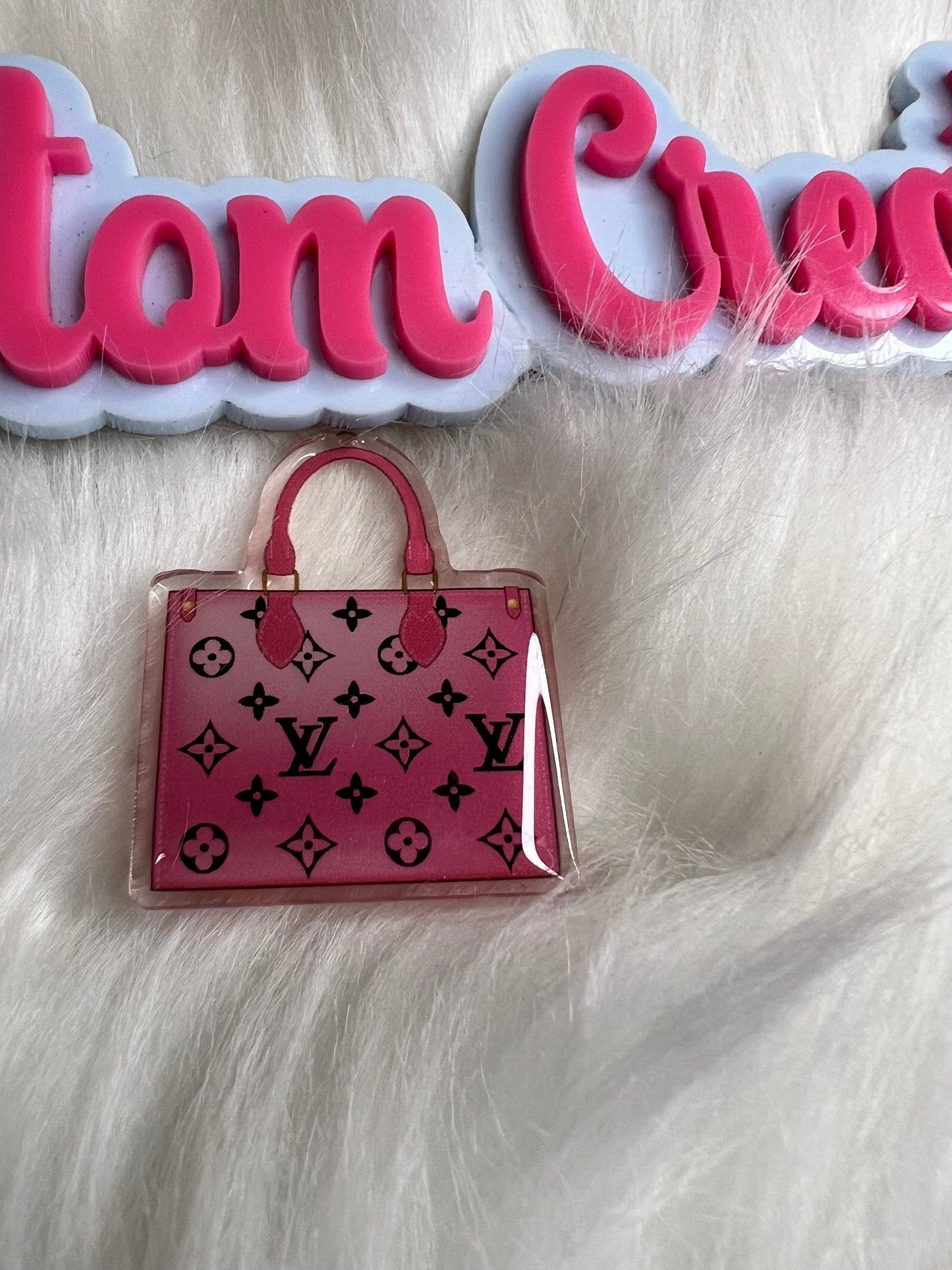 Pink Black LV purse