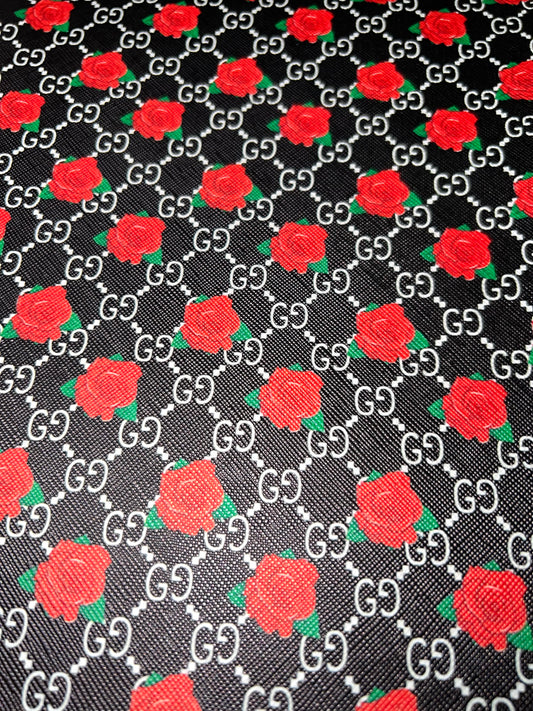 🌹 Rose Pattern Faux Leather Sheet