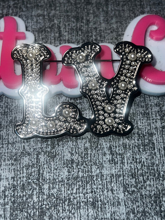 Bling Letter Brooch – Silver Rhinestone Pin