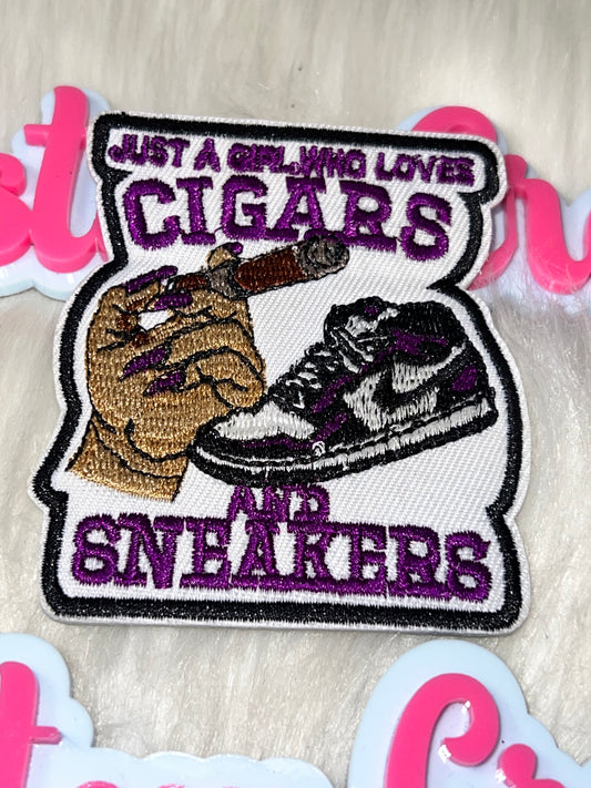 “Just A Girl Who Loves Cigars & Sneakers” Patch – Iron