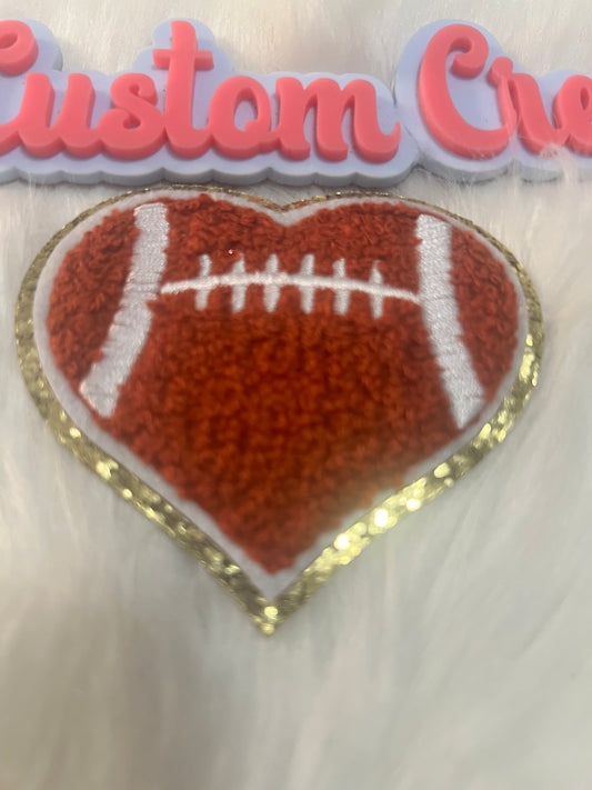 Heart football with gold trim