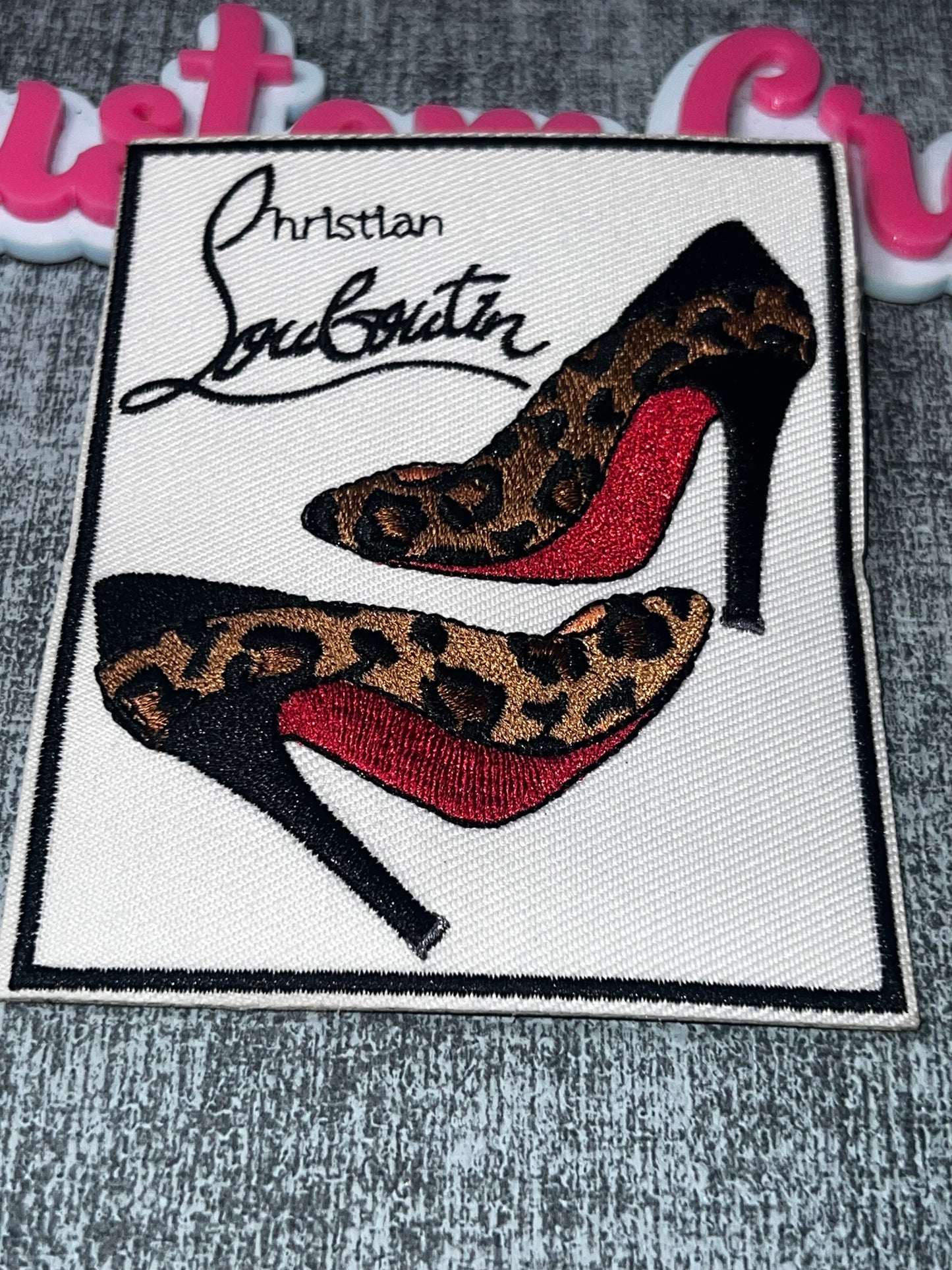 Leopard Heel Patch – Embroidered Fashion Shoe Applique Medium