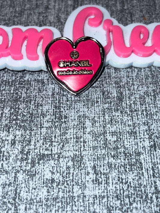 Hot Pink Heart Script Charm – Luxe Statement Charm