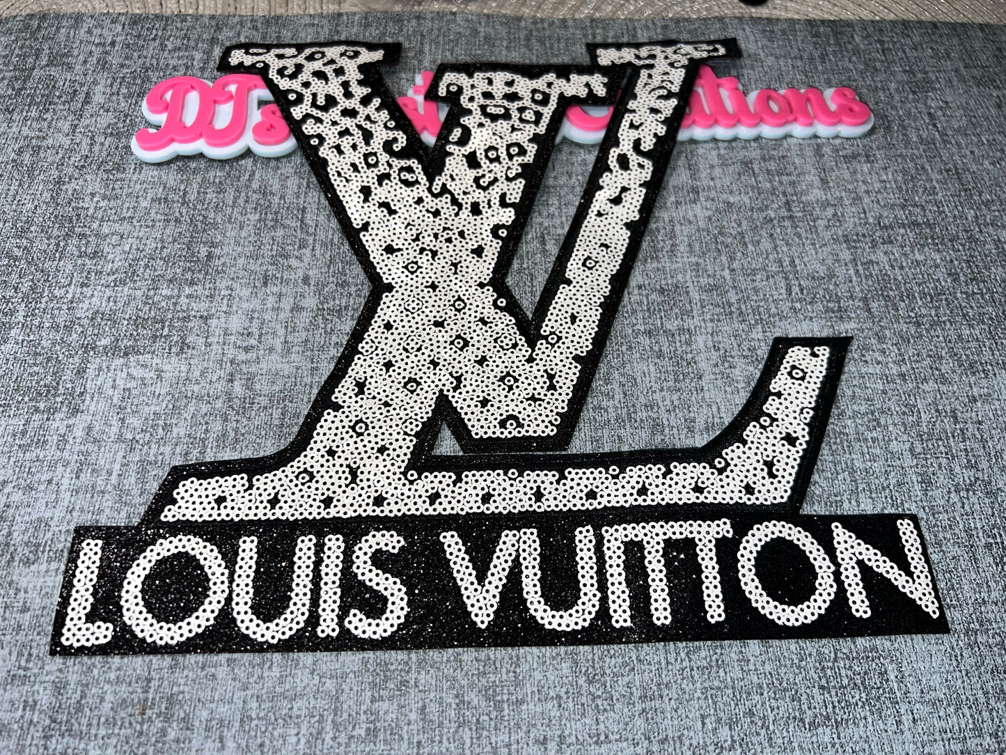 Black & White Sequin Letter Iron-On Patch – Luxe Statement Patch for DIY Crafts
