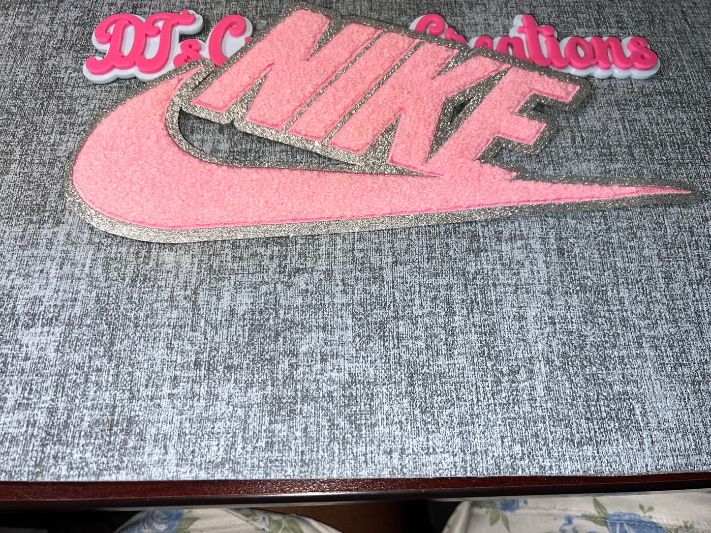 Pink & Silver Chenille Letter Iron-On Patch – Luxe Statement Patch for DIY Clothing & Accessories