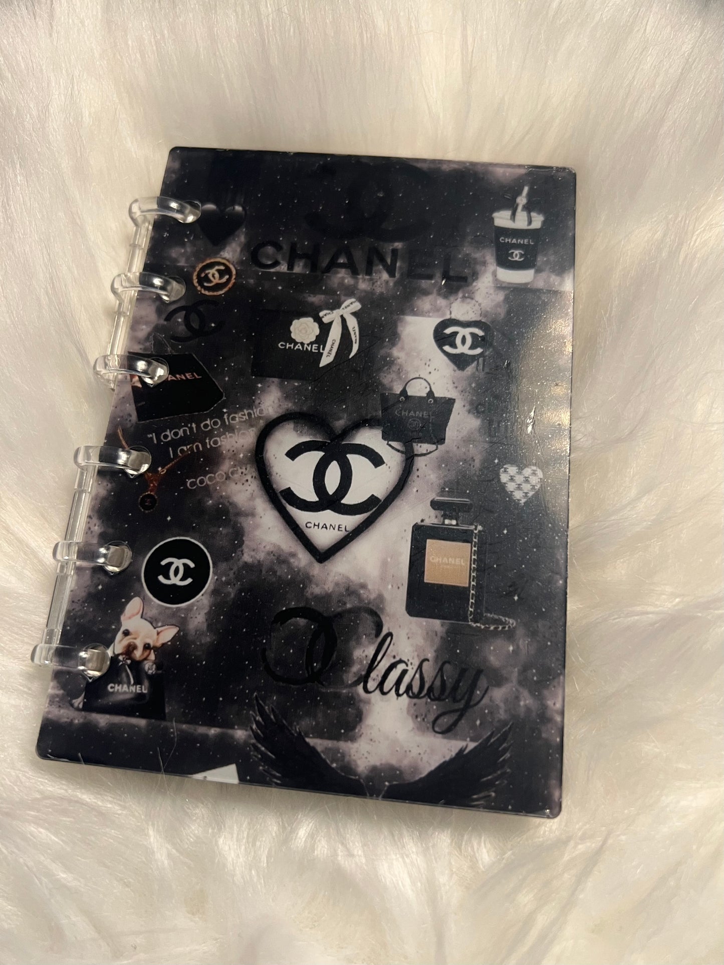 Acrylic Notebook Black White CC