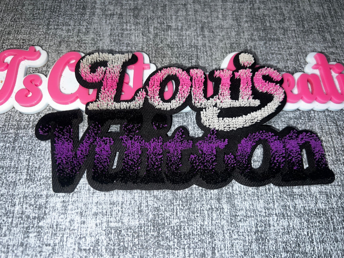 Pink Purple Chenille Lettering Patch – Gradient Fuzzy Applique