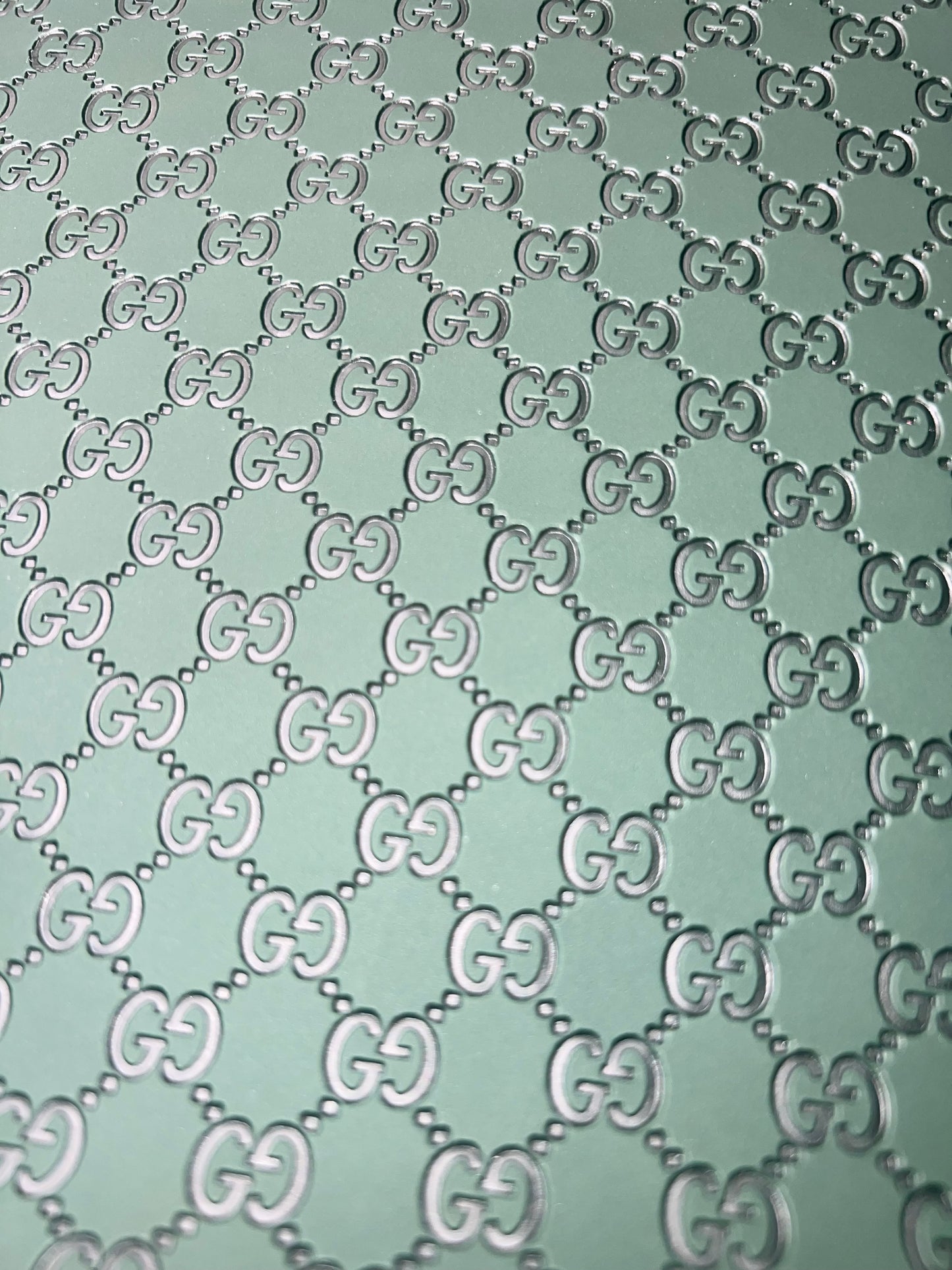 Sage Green Embossed Faux Leather Sheet