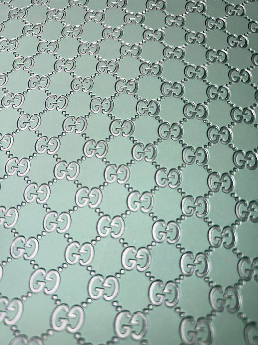 Sage Green Embossed Faux Leather Sheet