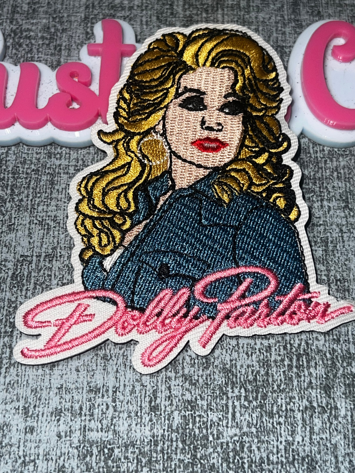 Blonde Country Music Woman Denim Jacket Embroidered Patch