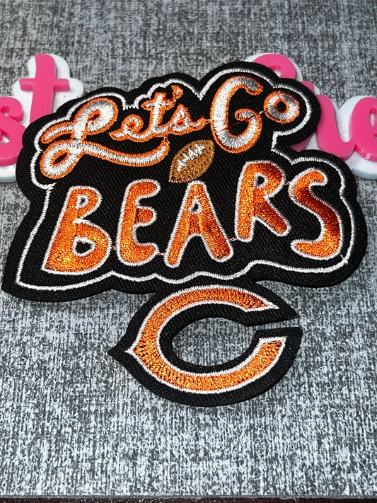 Orange Script Letter Embroidered Iron-On Patch | Bold Cheer Statement Appliqué